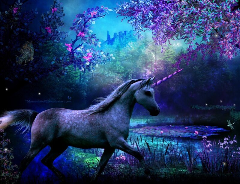 Unicorn in a Forest — Purple