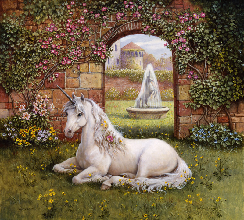 Unicorn in a garden