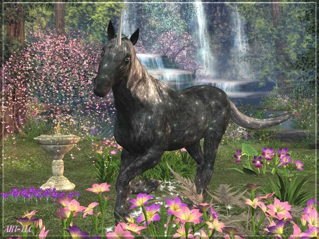 Unicorn in a garden