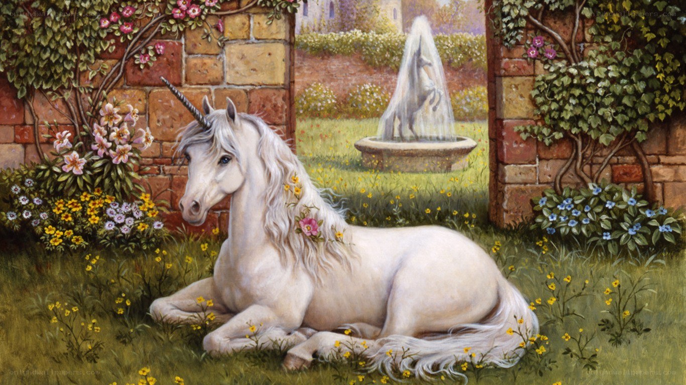 Unicorn in a garden