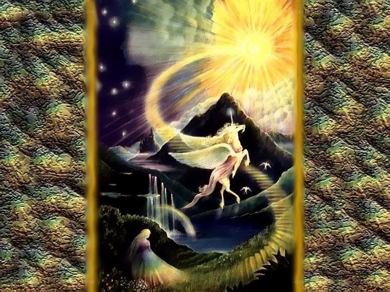 Unicorn in a magical landscape