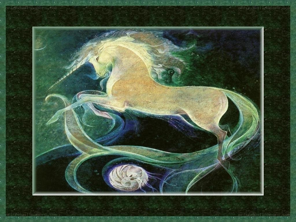 Unicorn in a mystical landscape