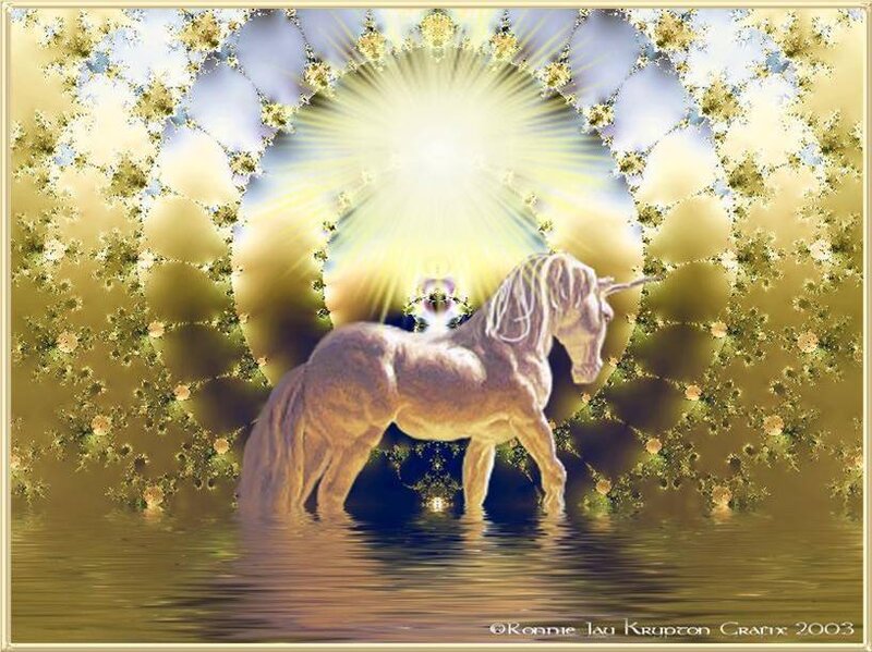 Unicorn in golden light