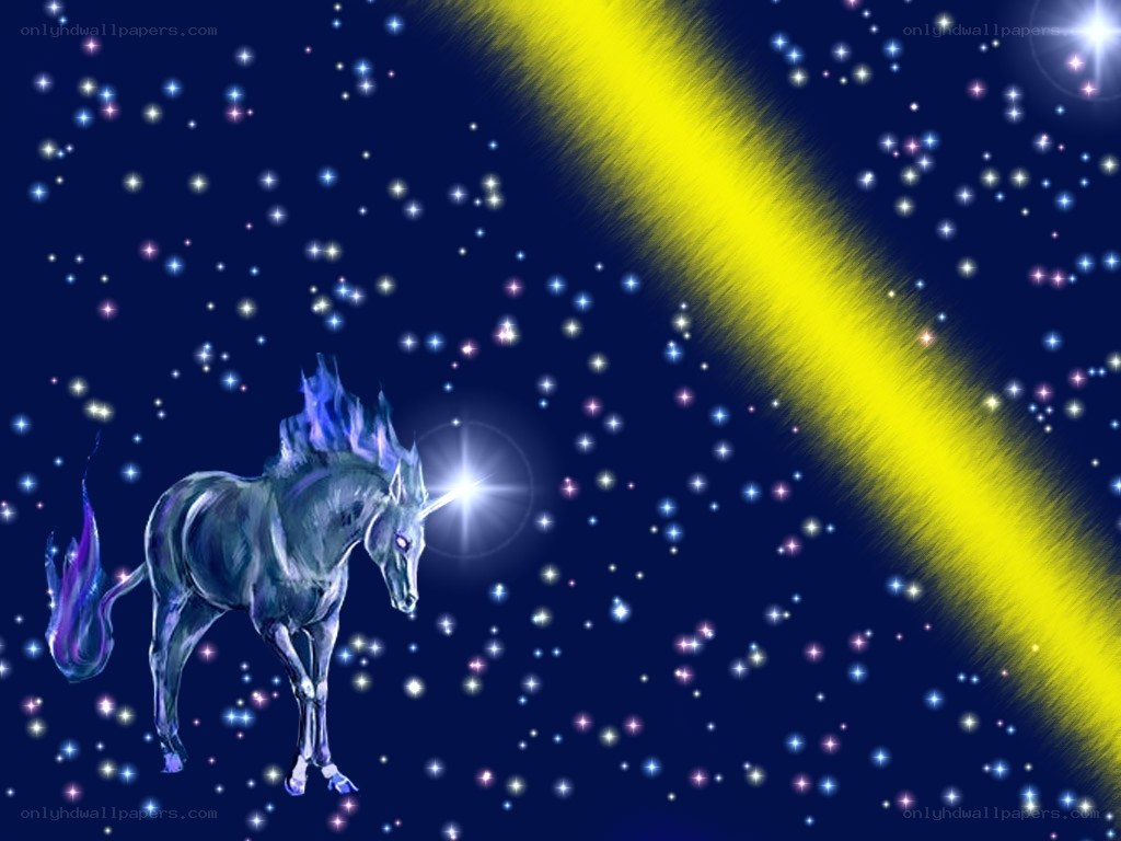 Unicorn in starry night