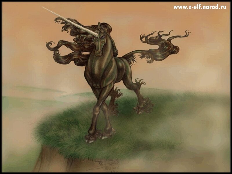 Unicorn on a cliff