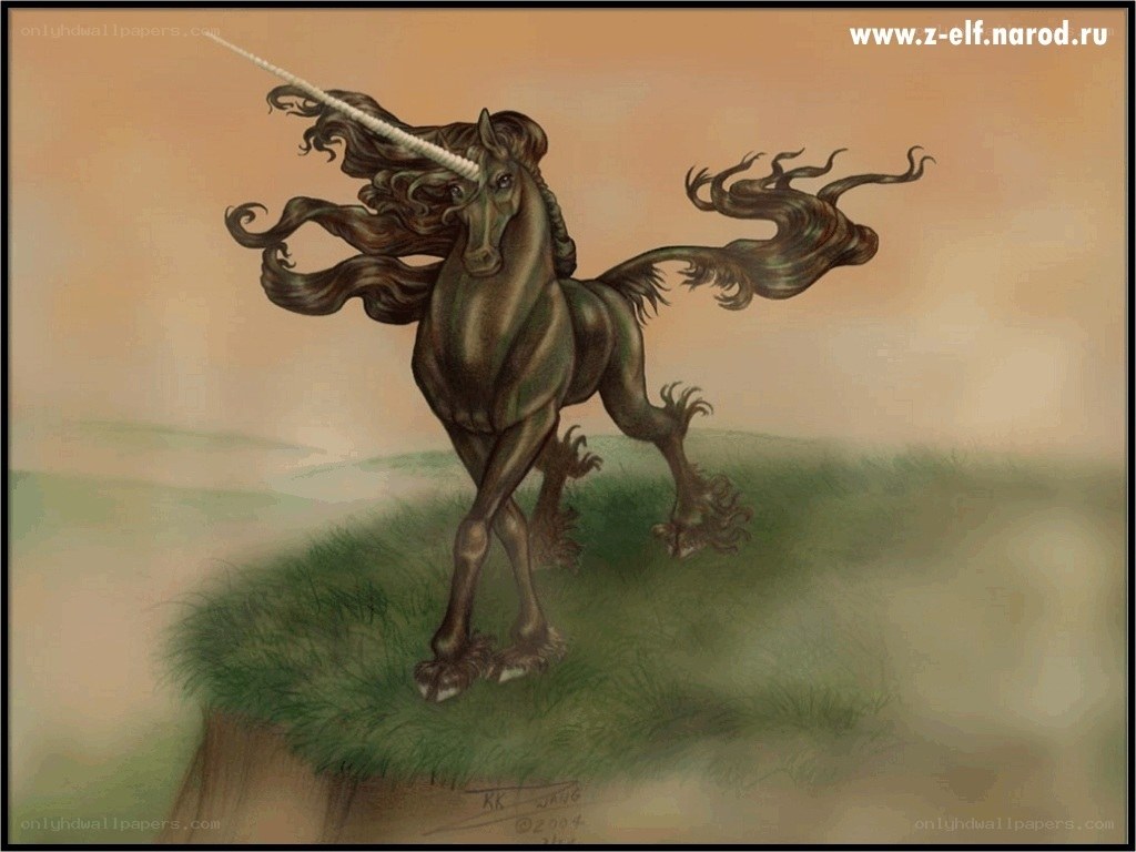 Unicorn on a cliff