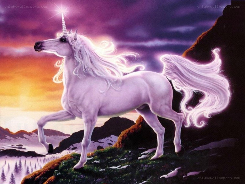 Unicorn on a mountain