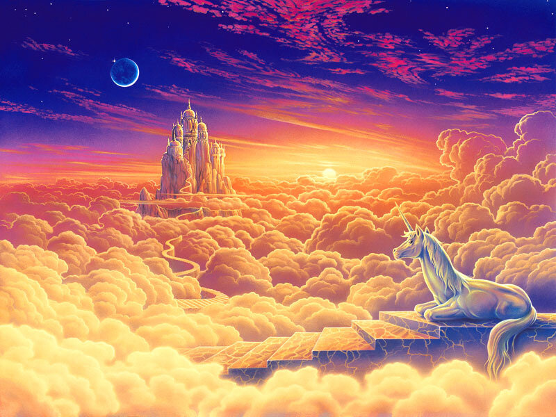 Unicorn on Cloud Steps — Purple