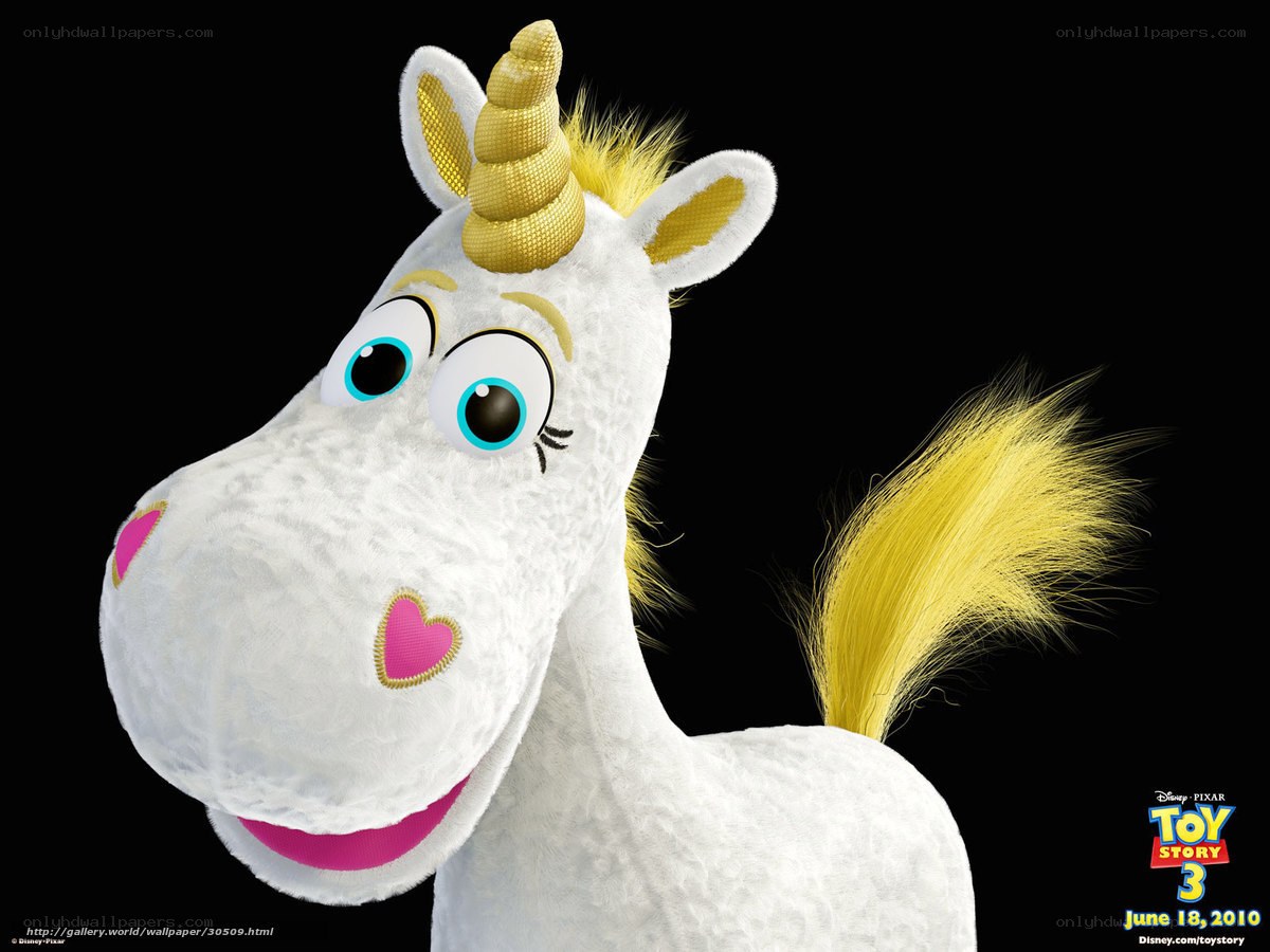 Unicorn plush from Toy Story 3