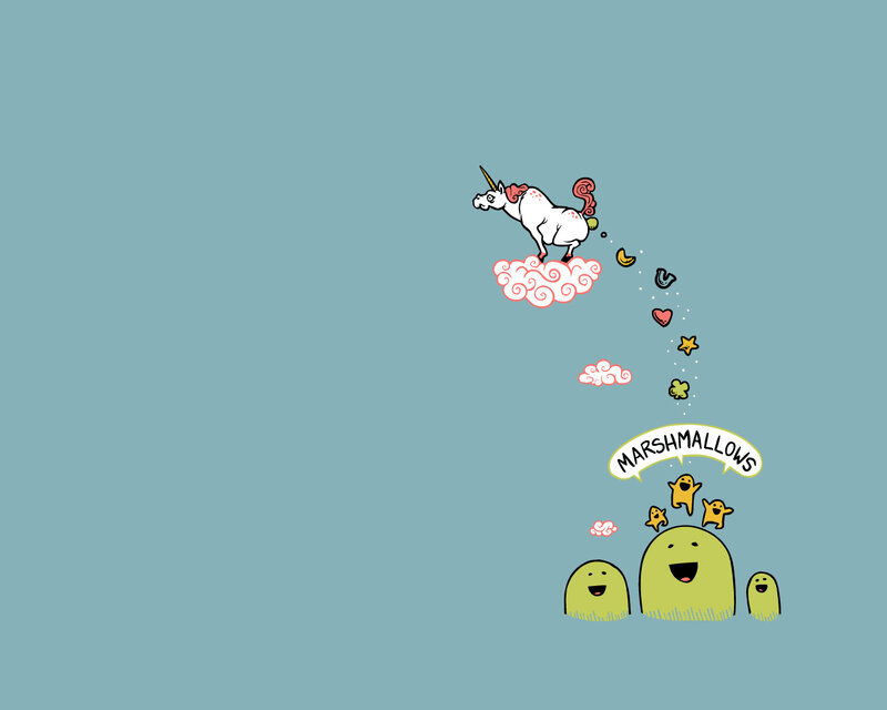 Unicorn Pooping Marshmallows — Blue