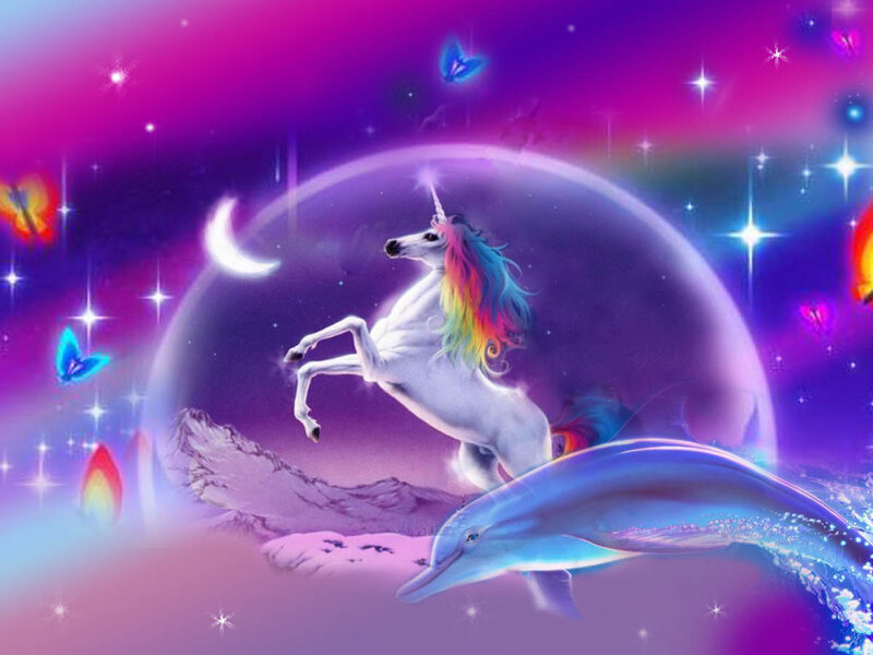 Unicorn Rearing on Mountains