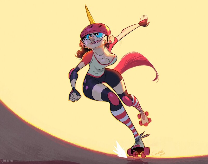 Unicorn Roller Skater