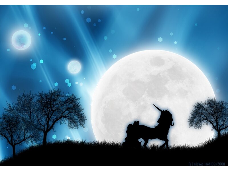 Unicorn Silhouette — Blue