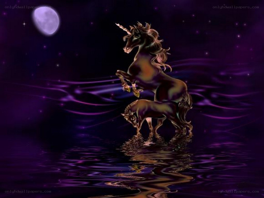 Unicorn under the moon