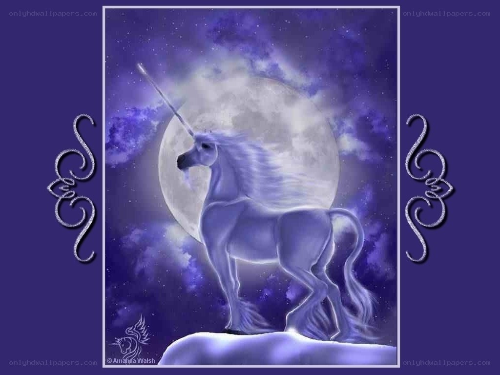 Unicorn under the moon