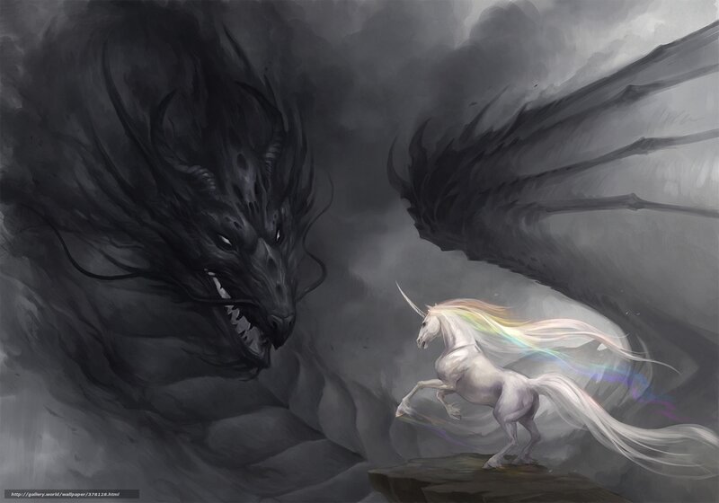 Unicorn vs. Dark Dragon