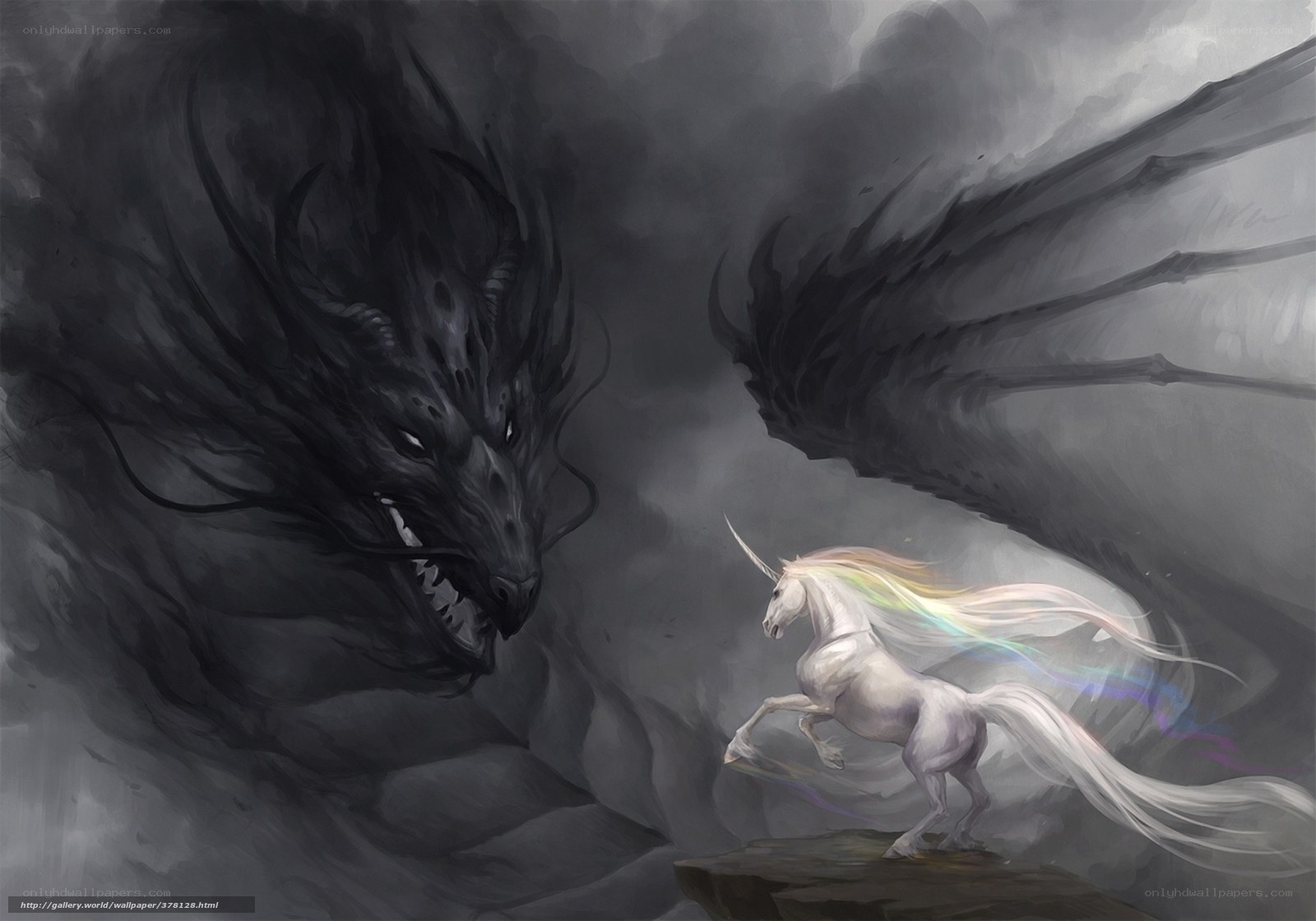 Unicorn vs. Dark Dragon