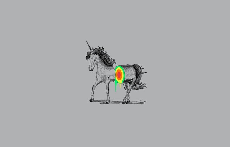 unicorn with colorful target