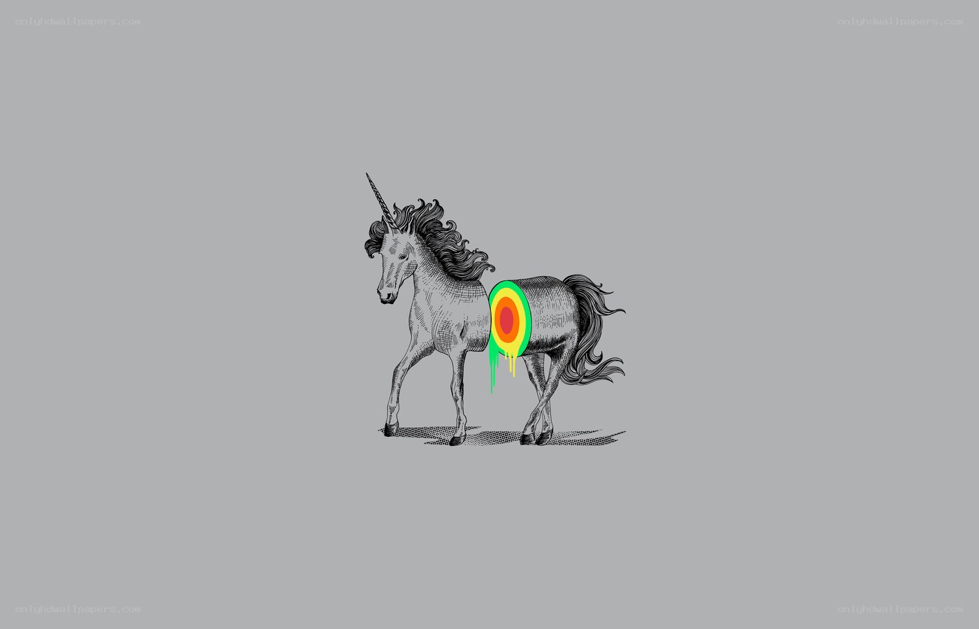 unicorn with colorful target