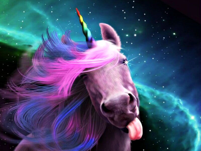 Unicorn with Rainbow Horn