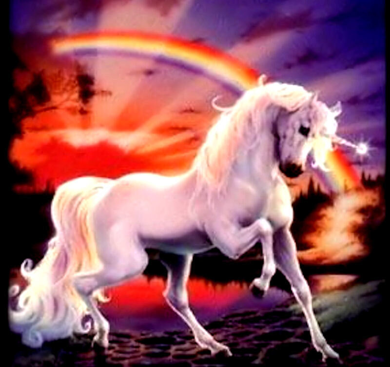 Unicorn with rainbow