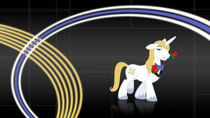 Unicorn with rose and bowtie