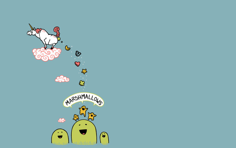 unicorns dropping marshmallows
