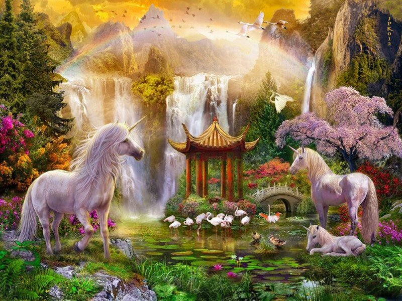 Unicorns in a Garden
