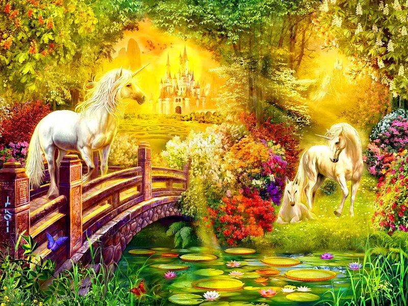 Unicorns in Garden