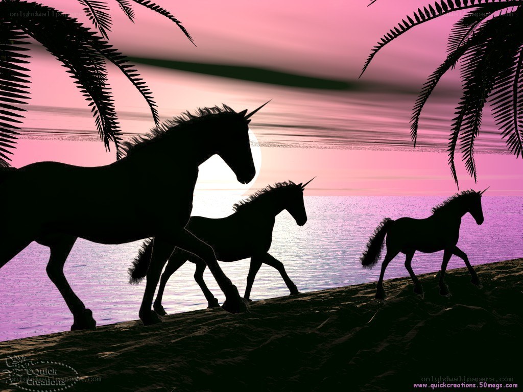 unicorns on a tropical beach