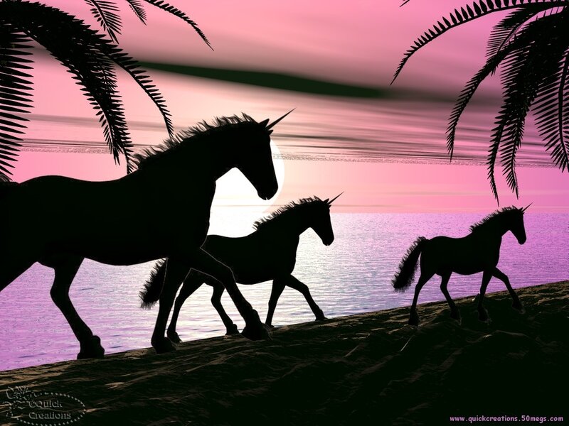 Unicorns on Beach