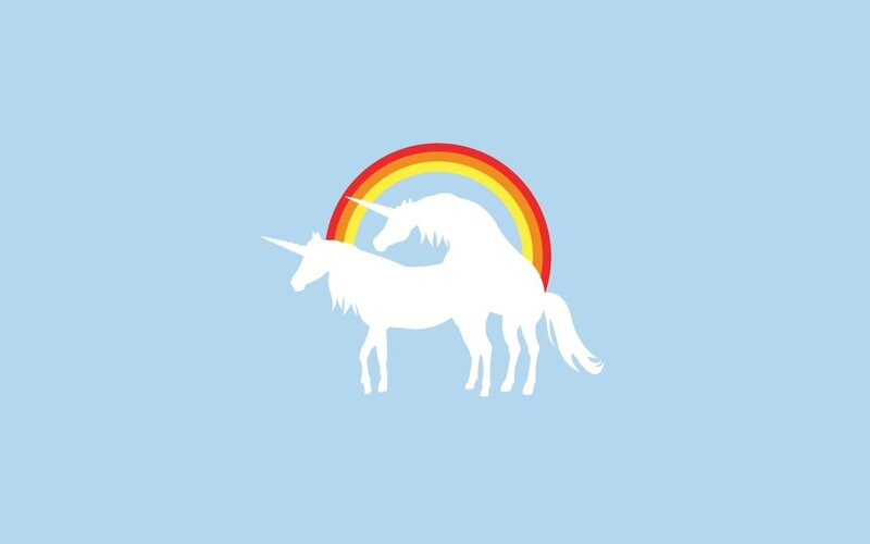 unicorns with rainbow
