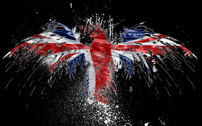 Union Jack eagle splatter art