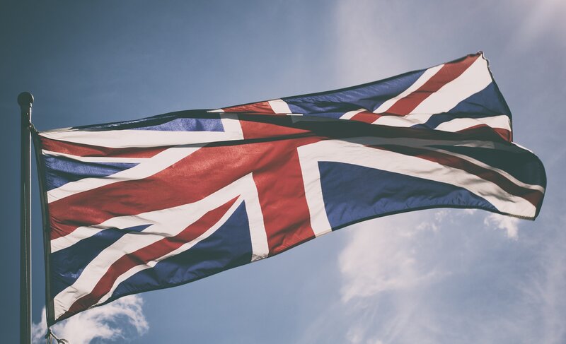 Union Jack Flag — Blue, Dramatic