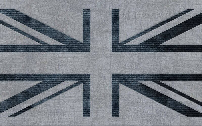 Union Jack Flag — Gray, Neutral, Illustration, Black
