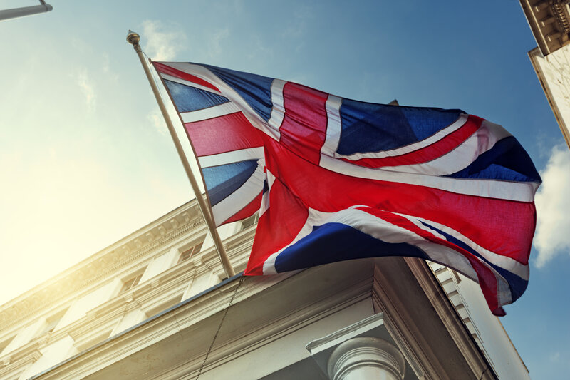 Union Jack Flag — Red, Dramatic, Afternoon