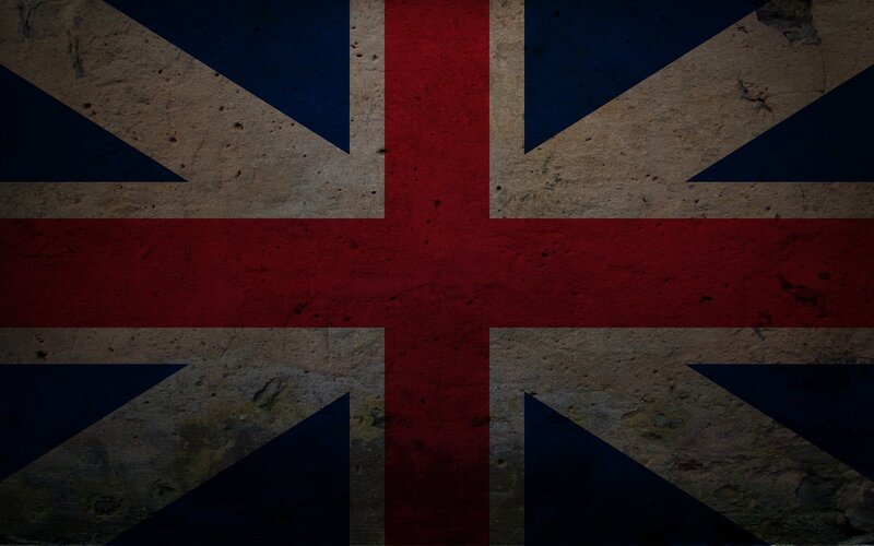 Union Jack Flag — Red, Gritty, Photograph