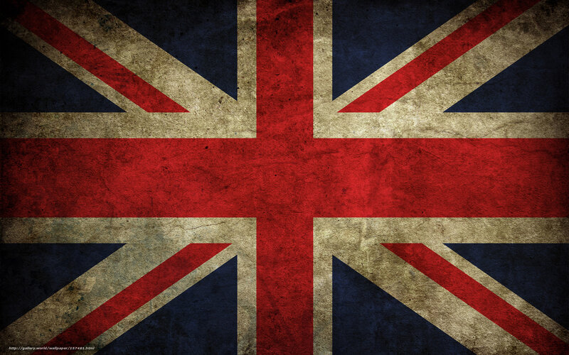 Union Jack Flag — Red, Neutral, Digital Art