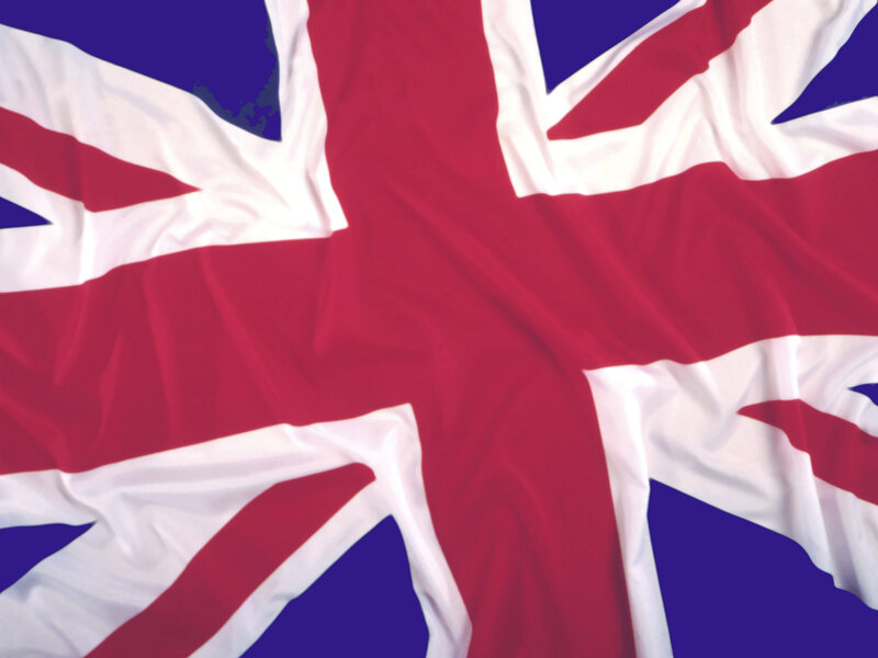 Union Jack flag waving