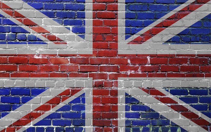 Union Jack on Brick Wall — Red, Neutral