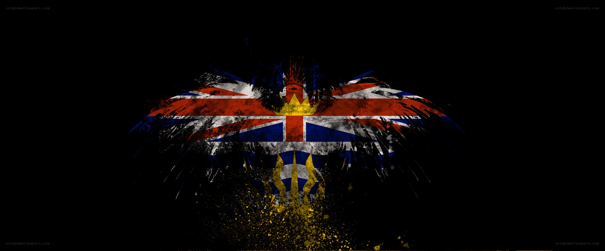 Union Jack with crown and wings