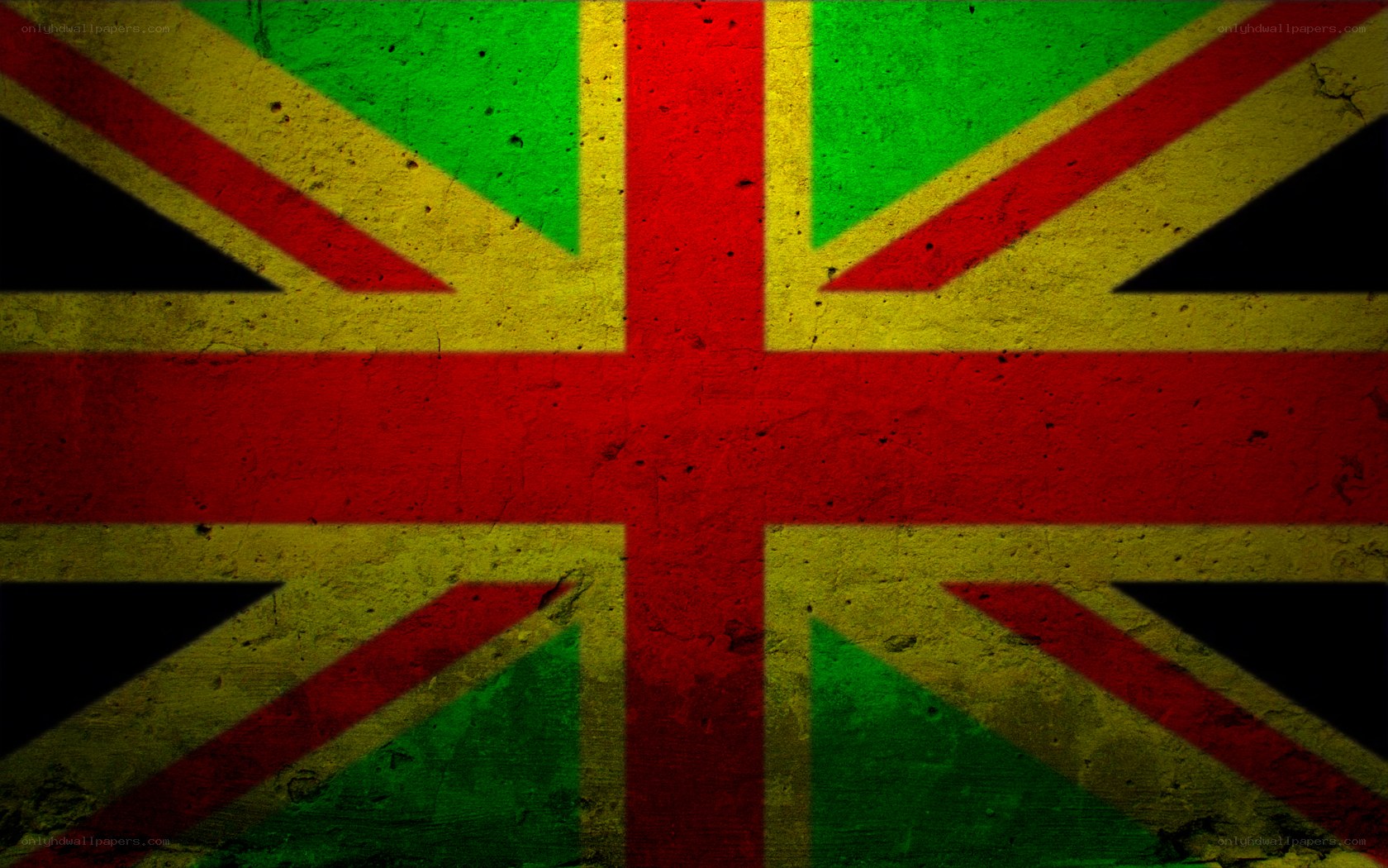 Union Jack with Rastafarian colors
