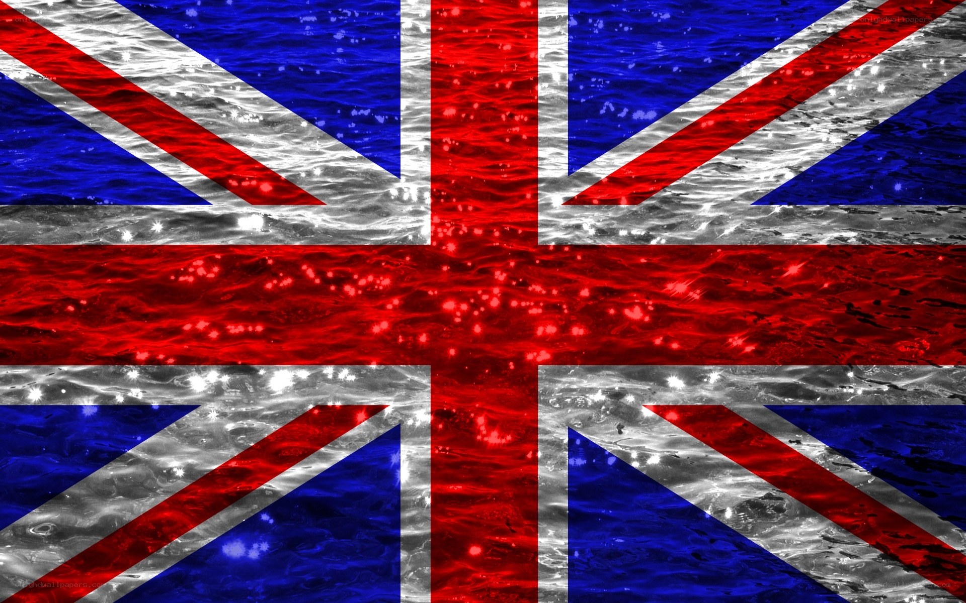 Union Jack with water texture