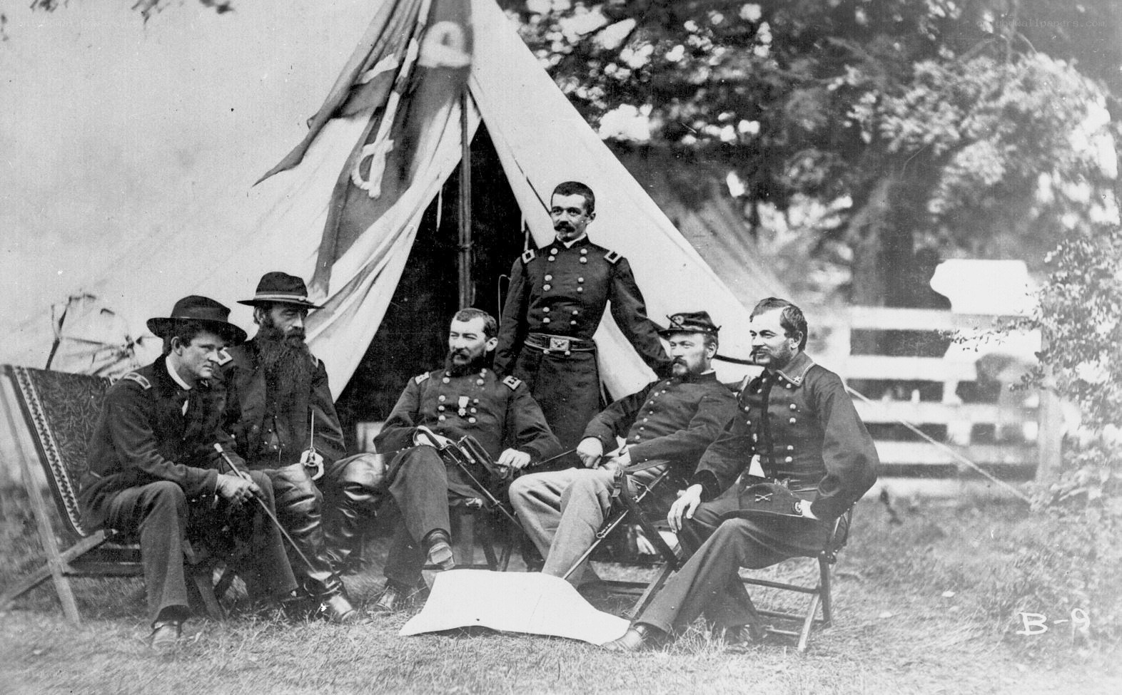 Union officers at camp