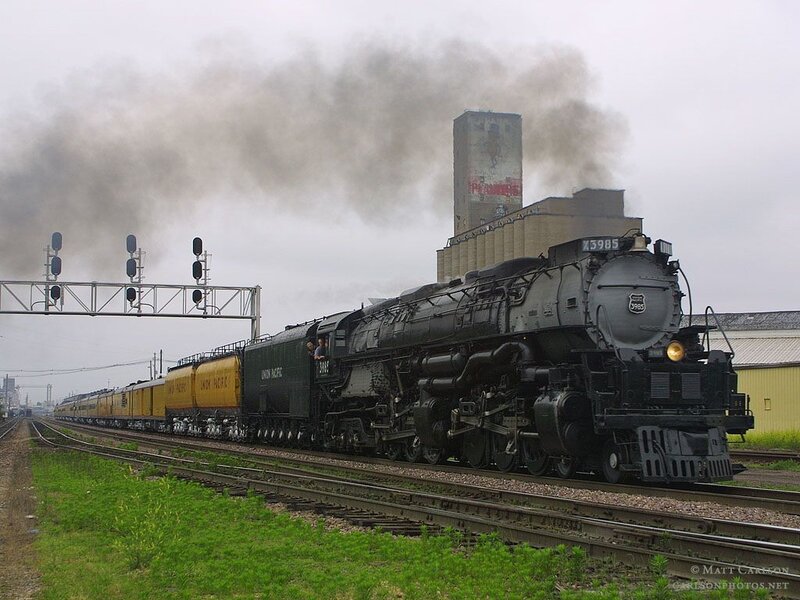 Union Pacific steam locomotive in motion