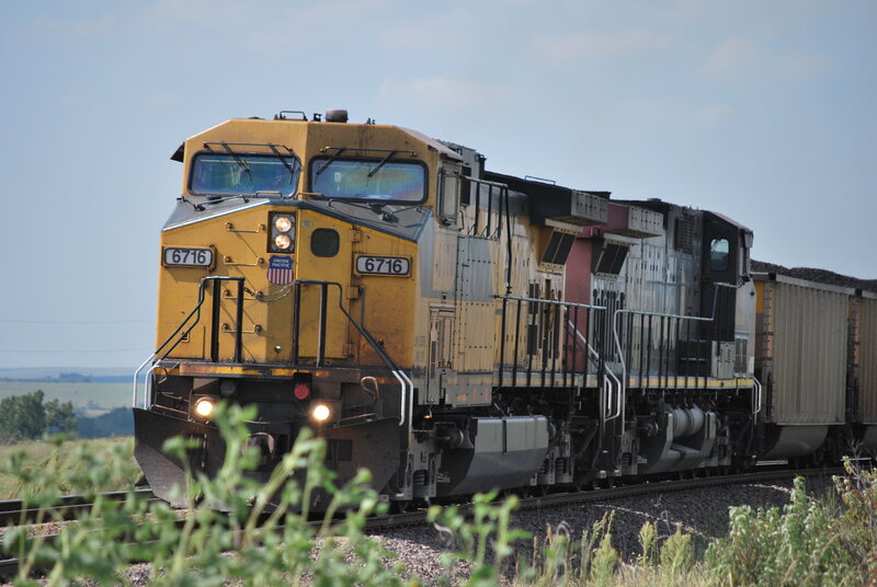 Union Pacific train on tracks