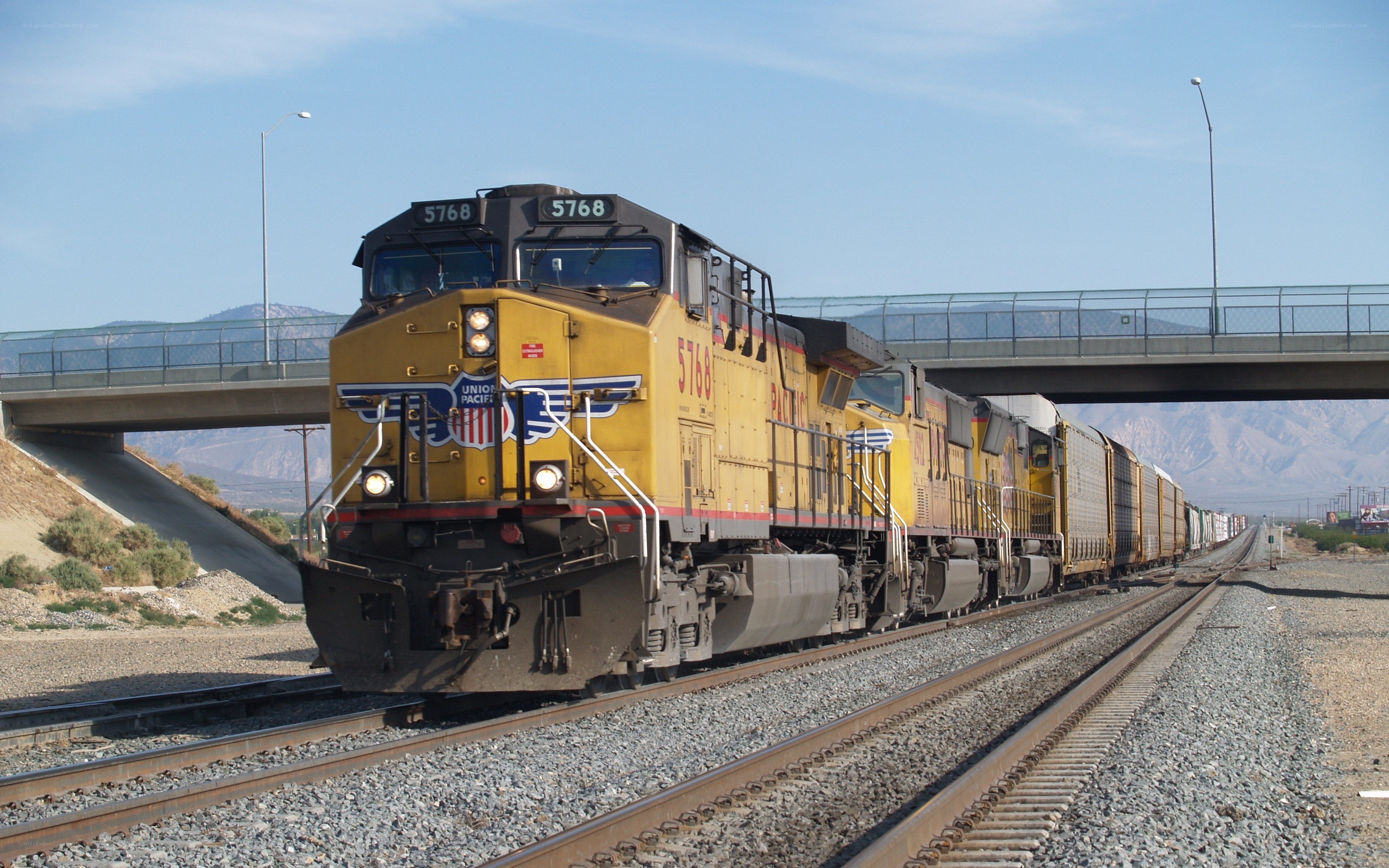 Union Pacific train on tracks