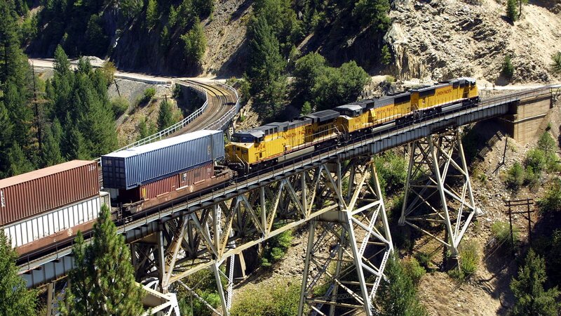Union Pacific Train — Yellow, Dramatic, Afternoon