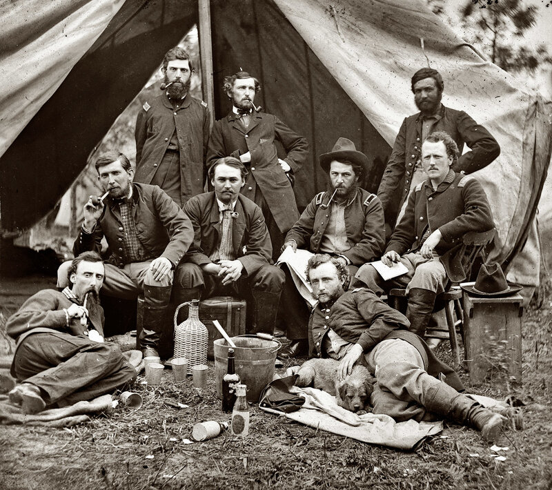 Union soldiers at camp