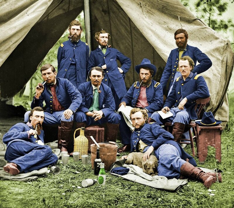 Union Soldiers in Camp